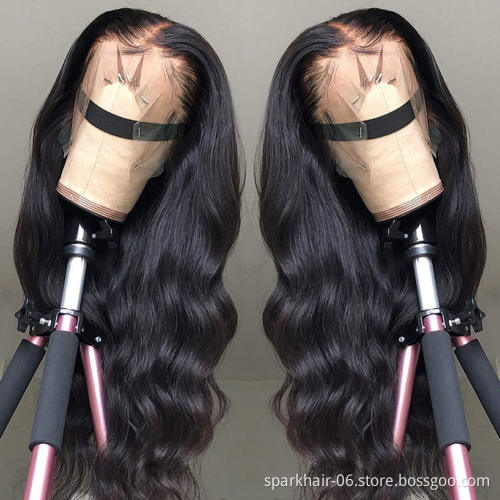 SPARK Brazilian Human Hair Lace Front Wig,Straight Virgin Hair Lace Wig For Black Women, Pre-Pluck Lace Wig With Baby Hair